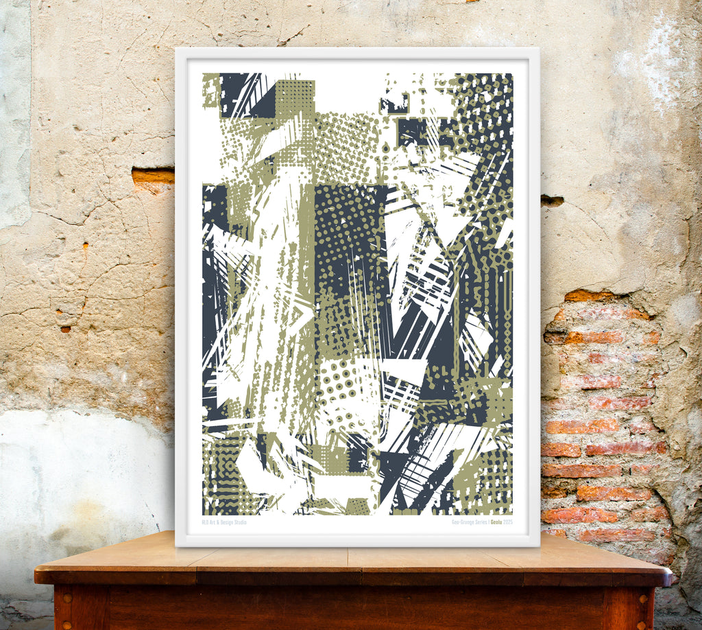 Geo-Grunge Series I Geolu 2025 Framed Poster Design