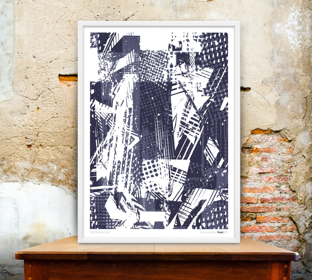 Geo-Grunge Series I Purpul 2025 Framed Poster Design
