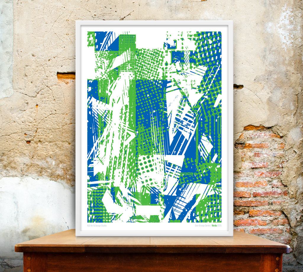Geo-Grunge Series I Verdu 2025 Framed Poster Design