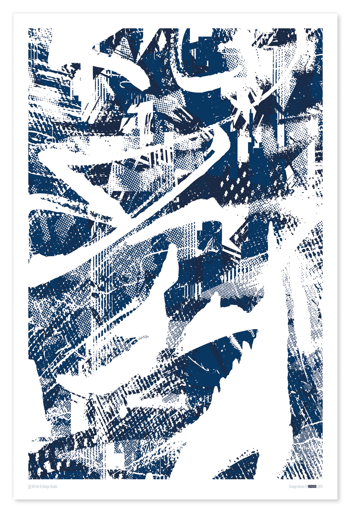 Grunge Series 01 Indigo Poster